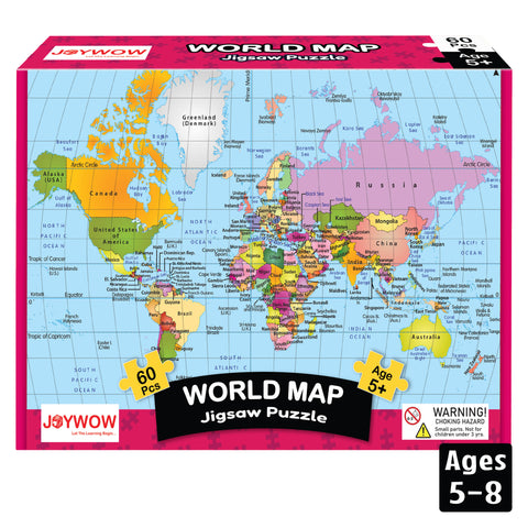 60 Pieces World Map Jigsaw Puzzles, Age 5+